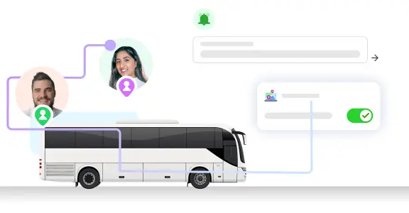 Live tracking of employee commute